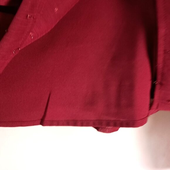 INC Milan Kiss Ruffled Cuff Blouse Bordeaux Size M Long Sleeve Excellent - Picture 4 of 6